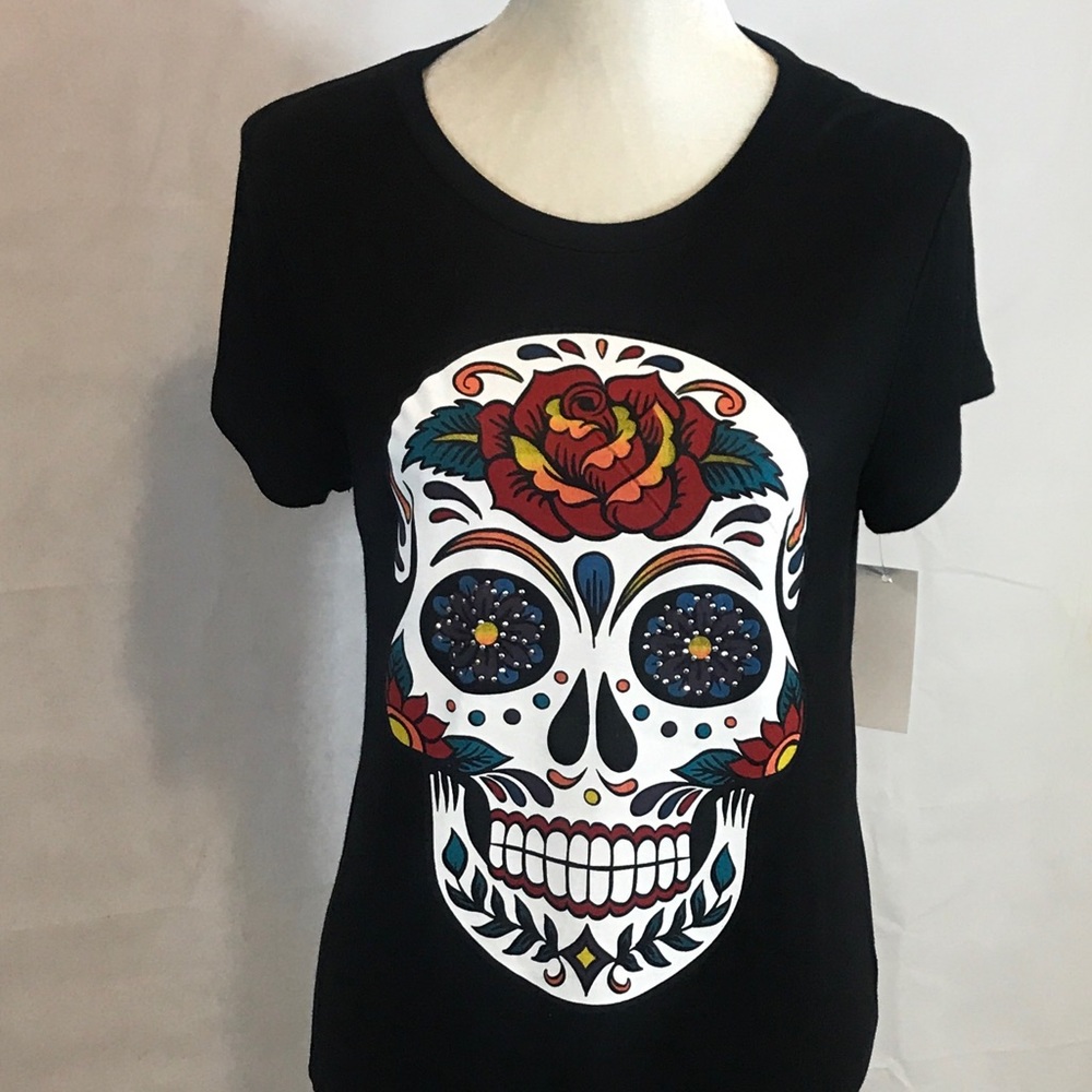 Ocassion Graphic Skull Black T Shirt Size XL  F07